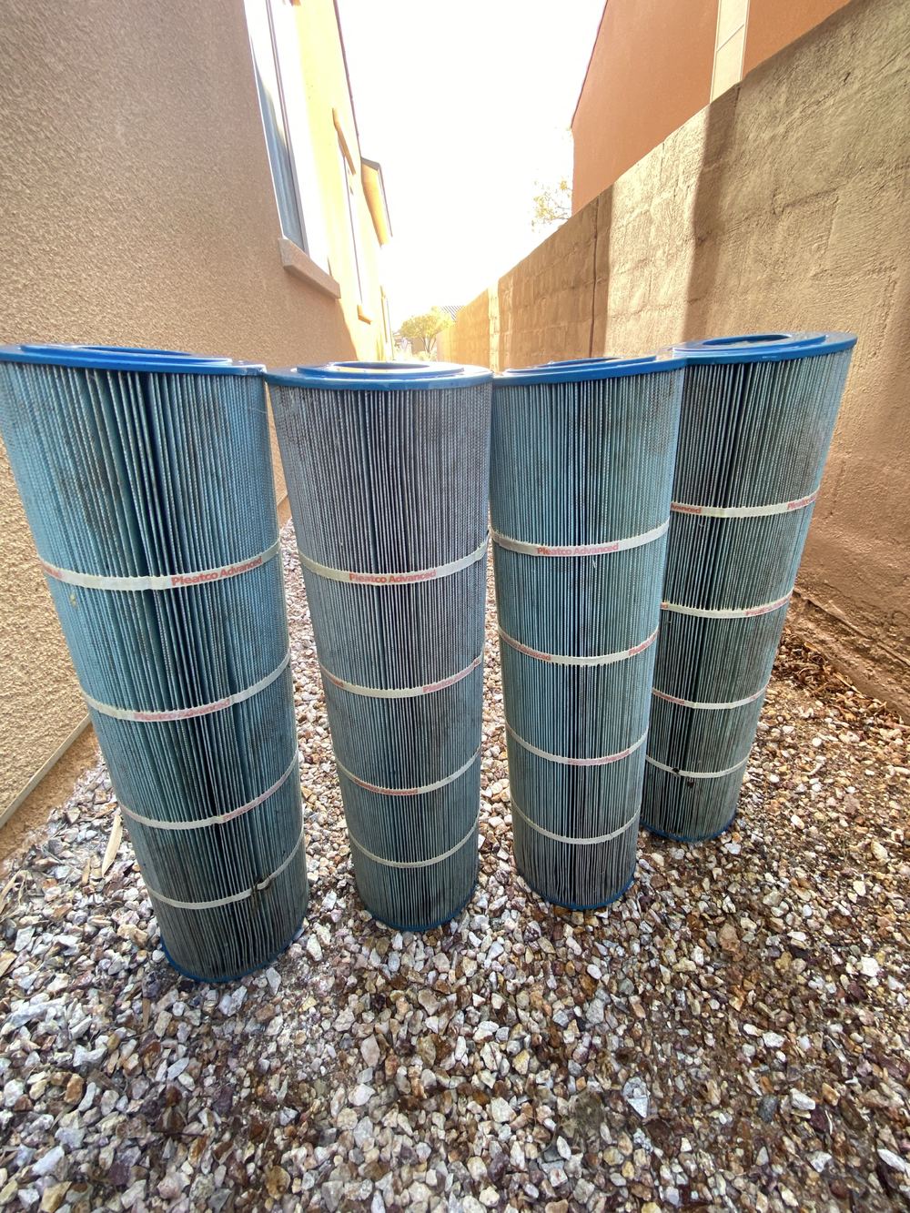 Cleaned pool filter cartridges